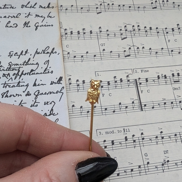 Jewelry - Gold Owl Stick Pin